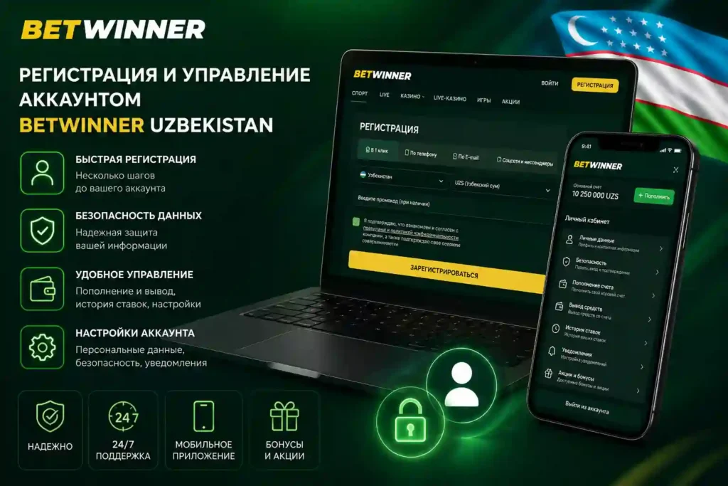 Регистрация в Betwinner для игроков из Узбекистана